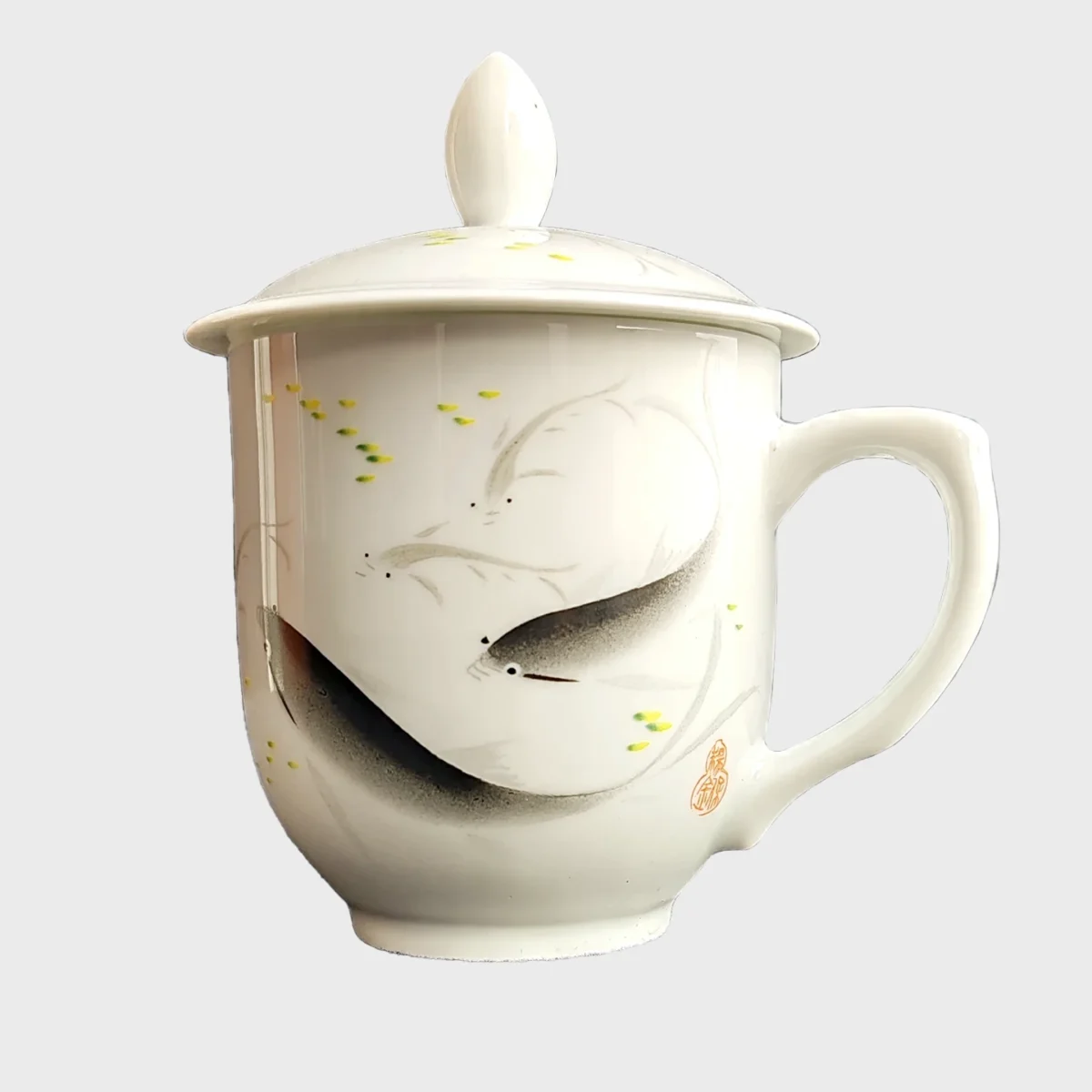 Jingdezhen Hand-Painted Koi Fish Teacup