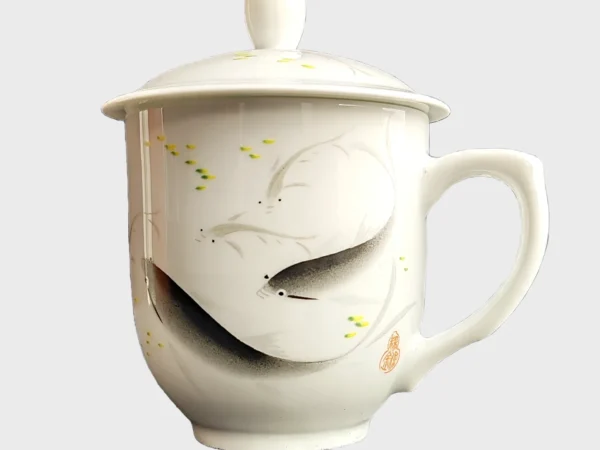 Jingdezhen Hand-Painted Koi Fish Teacup