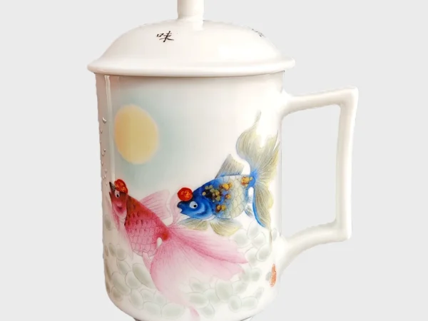 Hand-Painted Goldfish Ceramic Tea Cup