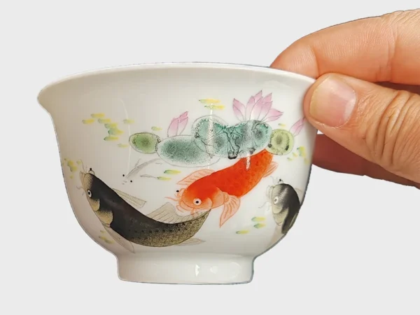 Lotus & Koi Fish Ceramic Tea Cup