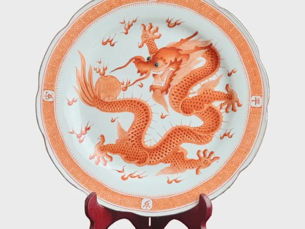Hand-Painted Cloud Dragon Porcelain Plate