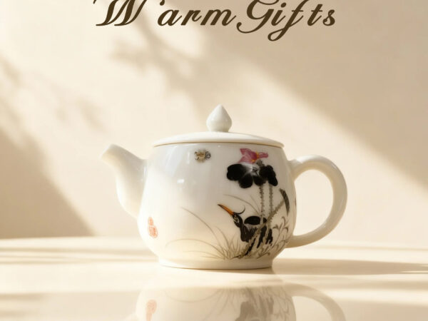 Black Ink Heron Lotus Design