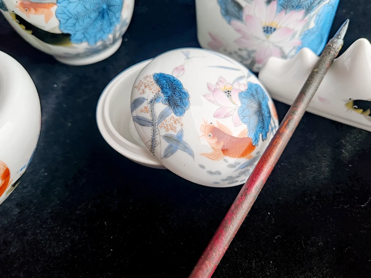 Img_20250125_115037 Lotus Pond Ceramic Calligraphy Set