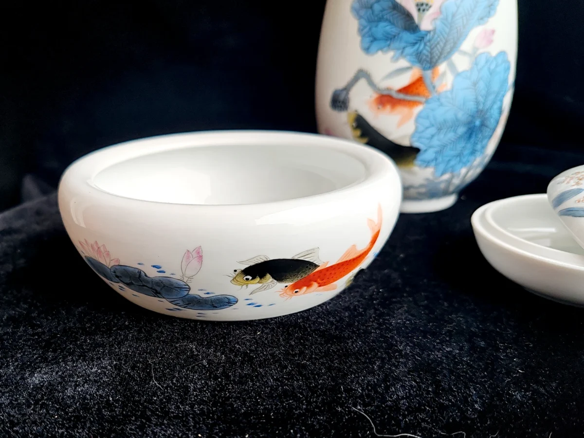 Img_20250125_115047 Lotus Pond Ceramic Calligraphy Set