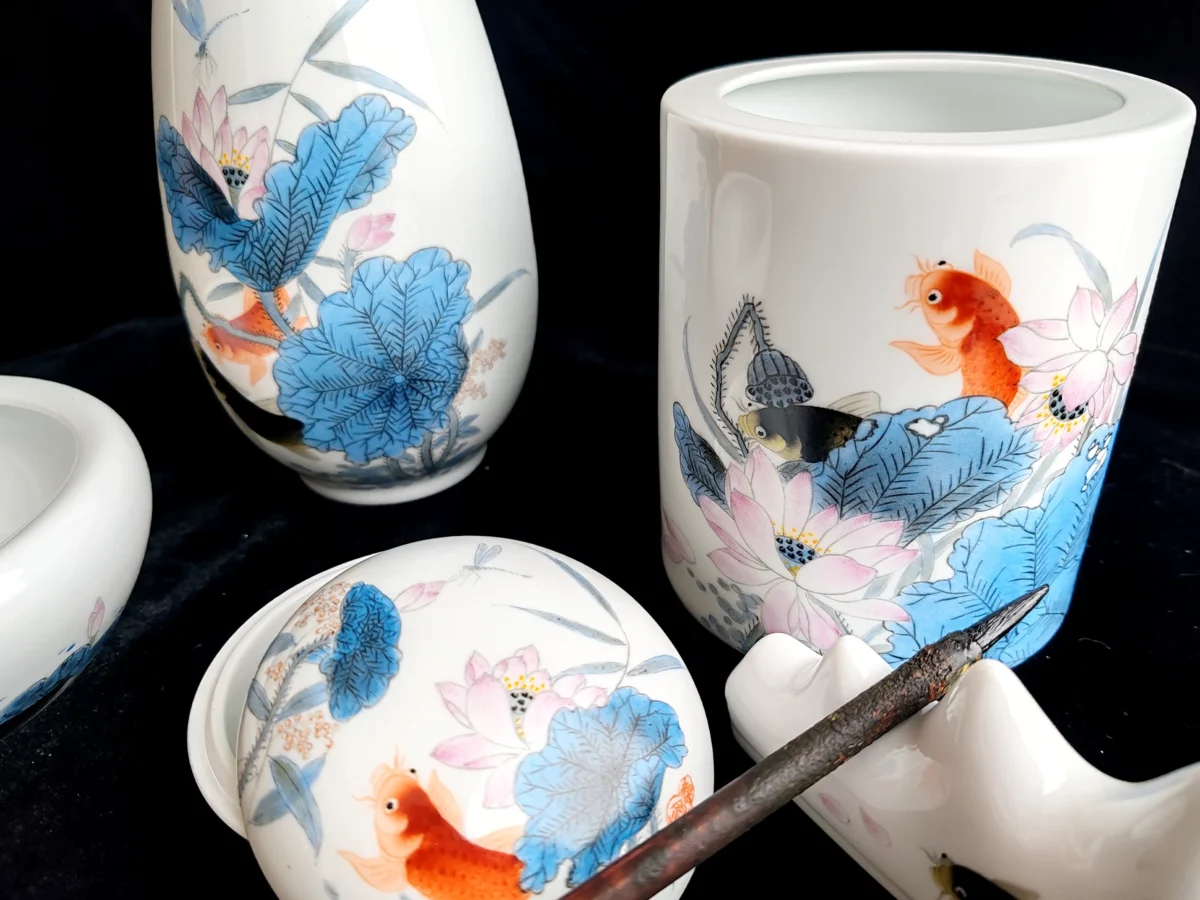 Img_20250125_115112 Lotus Pond Ceramic Calligraphy Set
