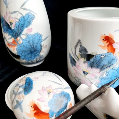 Img_20250125_115112 Lotus Pond Ceramic Calligraphy Set