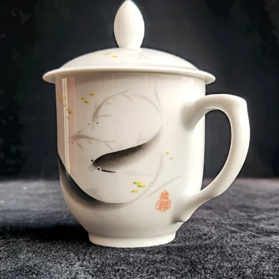 Jingdezhen Hand-Painted Koi Fish Teacup