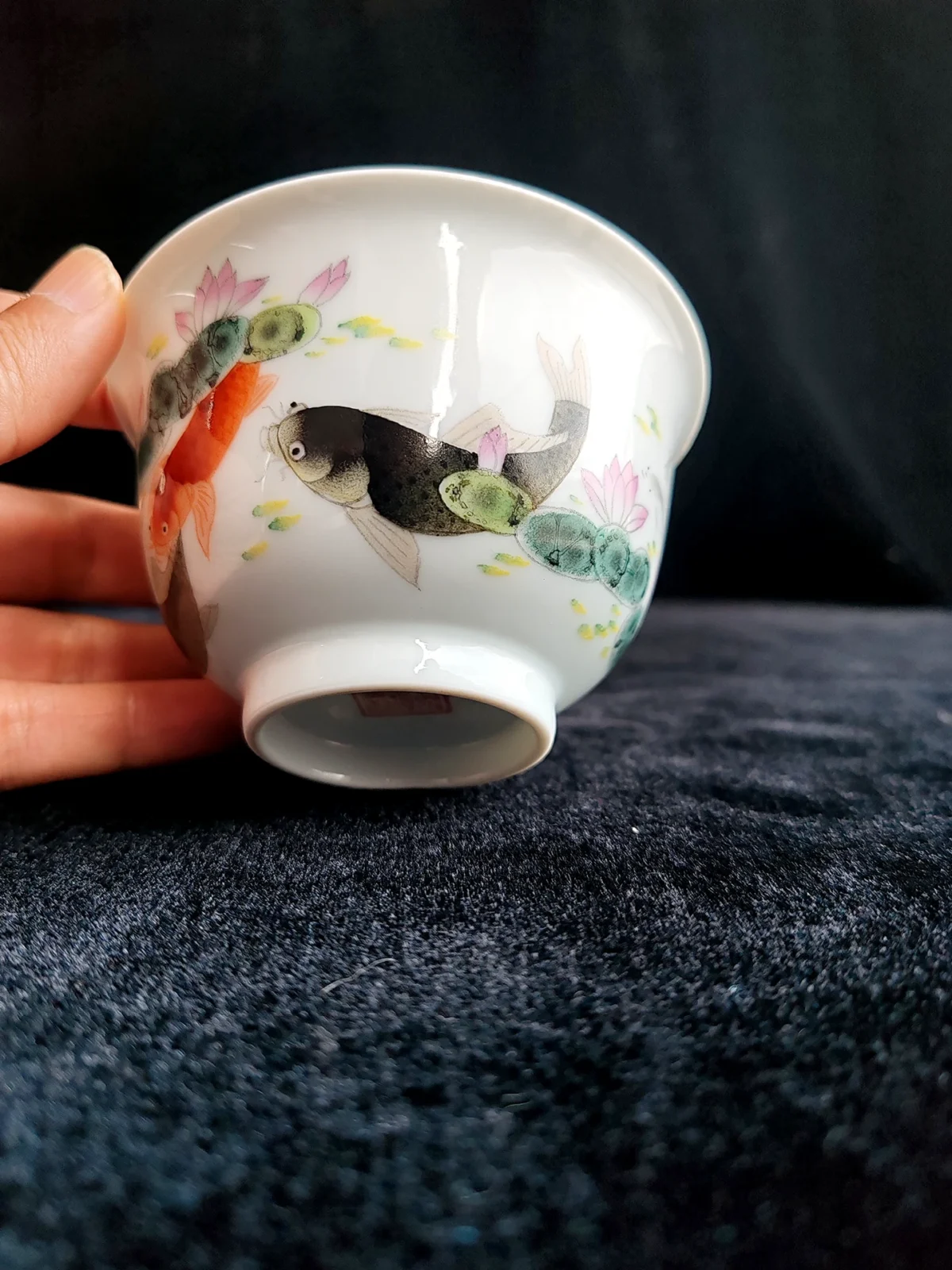 Lotus & Koi Fish Ceramic Tea Cup