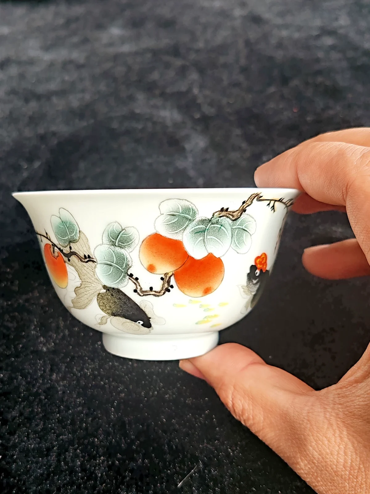 Goldfish & Persimmon Tea Cup