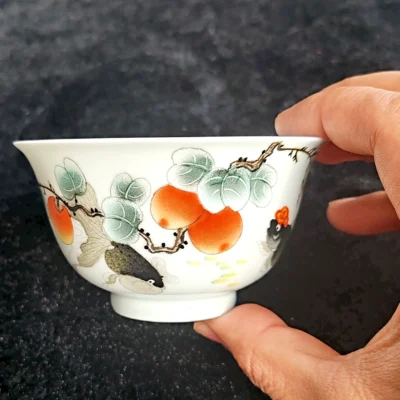 Goldfish & Persimmon Tea Cup
