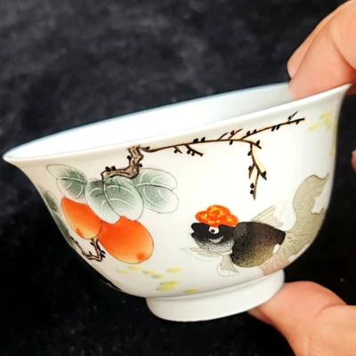 Goldfish & Persimmon Tea Cup