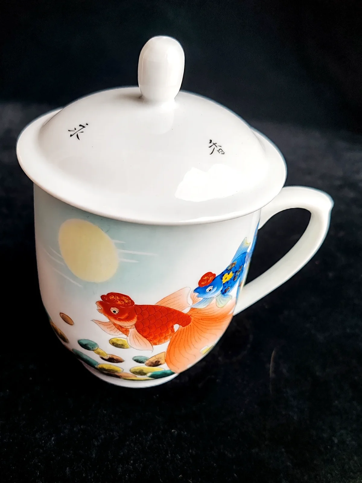 Goldfish & Pebble Hand-Painted Teacup