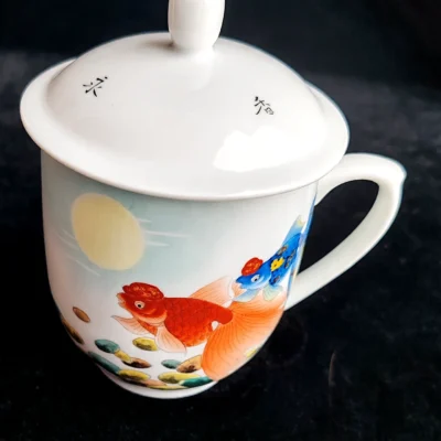 Goldfish & Pebble Hand-Painted Teacup