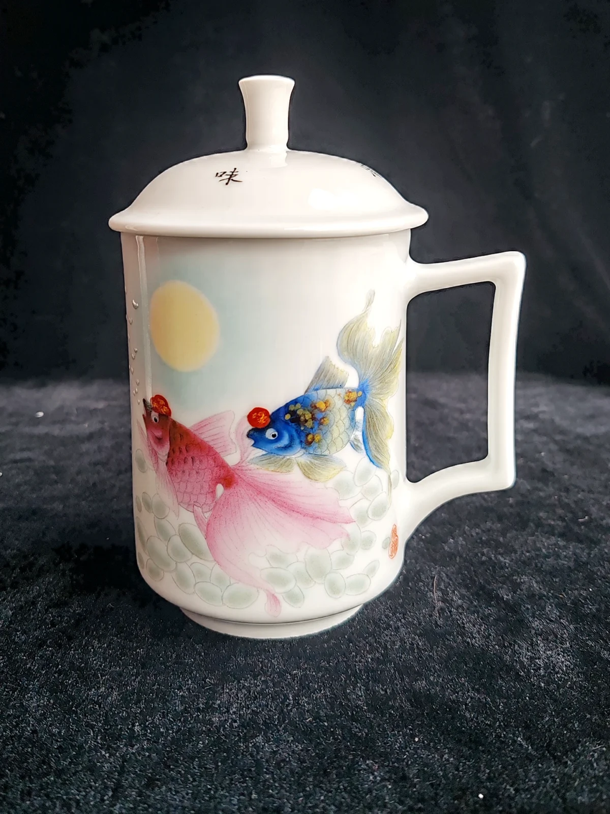 Moonlit Goldfish Ceramic Tea Cup