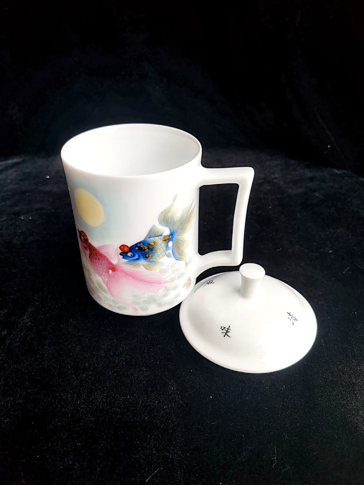 Moonlit Goldfish Ceramic Tea Cup