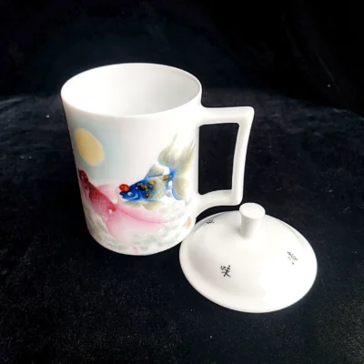 Moonlit Goldfish Ceramic Tea Cup