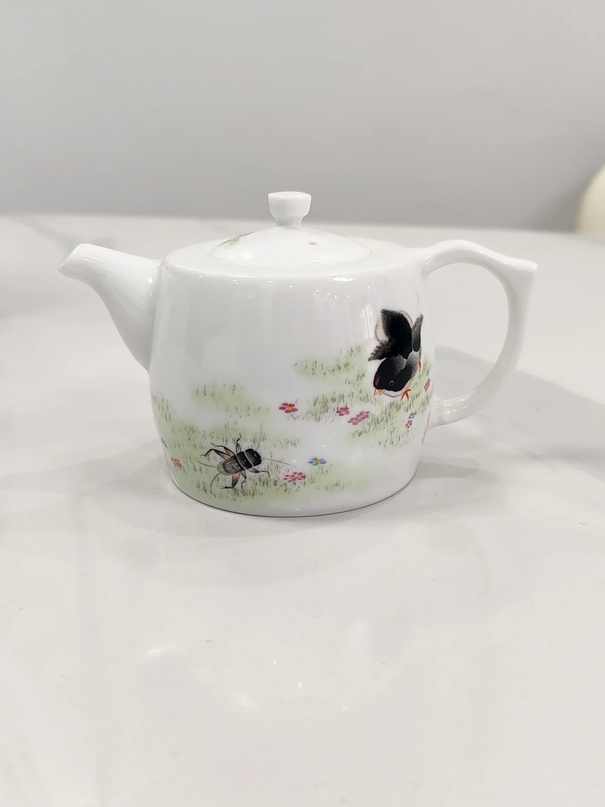 Img_20250131_110249 Ceramic Teapot Chicks & Crickets in Blooming Meadow