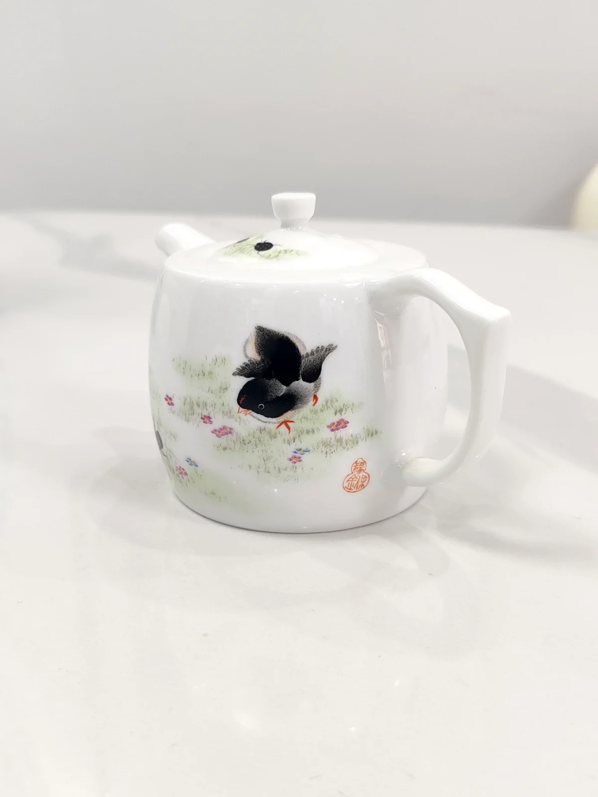 Img_20250131_110312 Ceramic Teapot Chicks & Crickets in Blooming Meadow