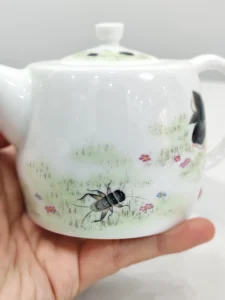 Ceramic Teapot Chicks &Amp; Crickets In Blooming Meadow 5