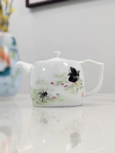 Ceramic Teapot Chicks &Amp; Crickets In Blooming Meadow 7