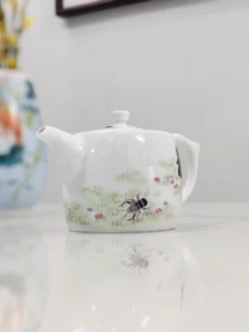 Ceramic Teapot Chicks &Amp; Crickets In Blooming Meadow 8