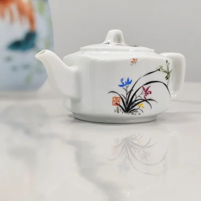 Orchid Ceramic Teapot  Hand-Painted