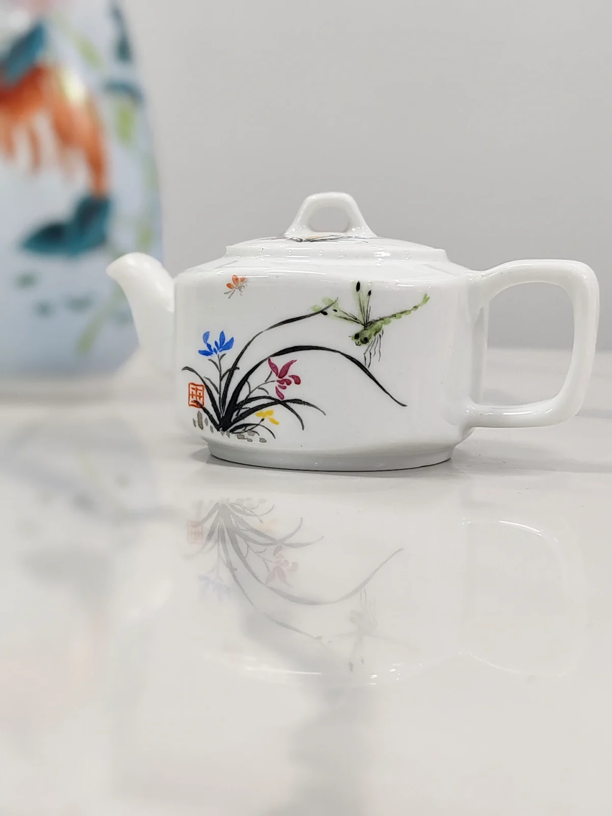 Orchid Ceramic Teapot  Hand-Painted
