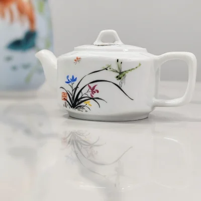 Orchid Ceramic Teapot  Hand-Painted