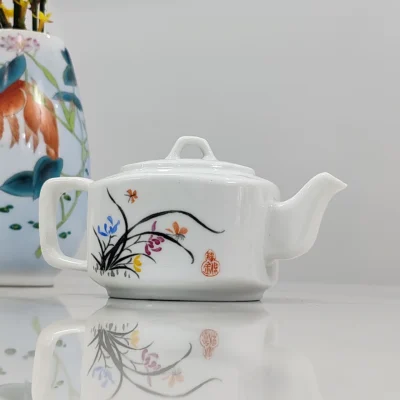 Orchid Ceramic Teapot  Hand-Painted