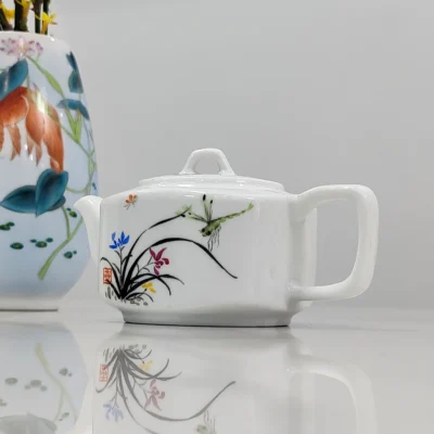 Orchid Ceramic Teapot  Hand-Painted
