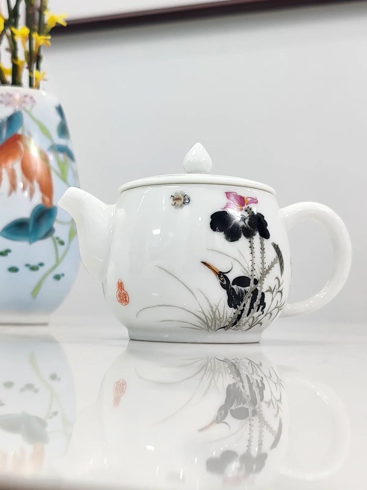 Img_20250131_112218 Black Ink Heron Lotus Design