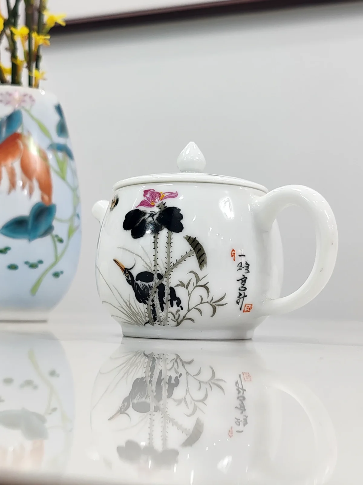 Img_20250131_112227 Black Ink Heron Lotus Design