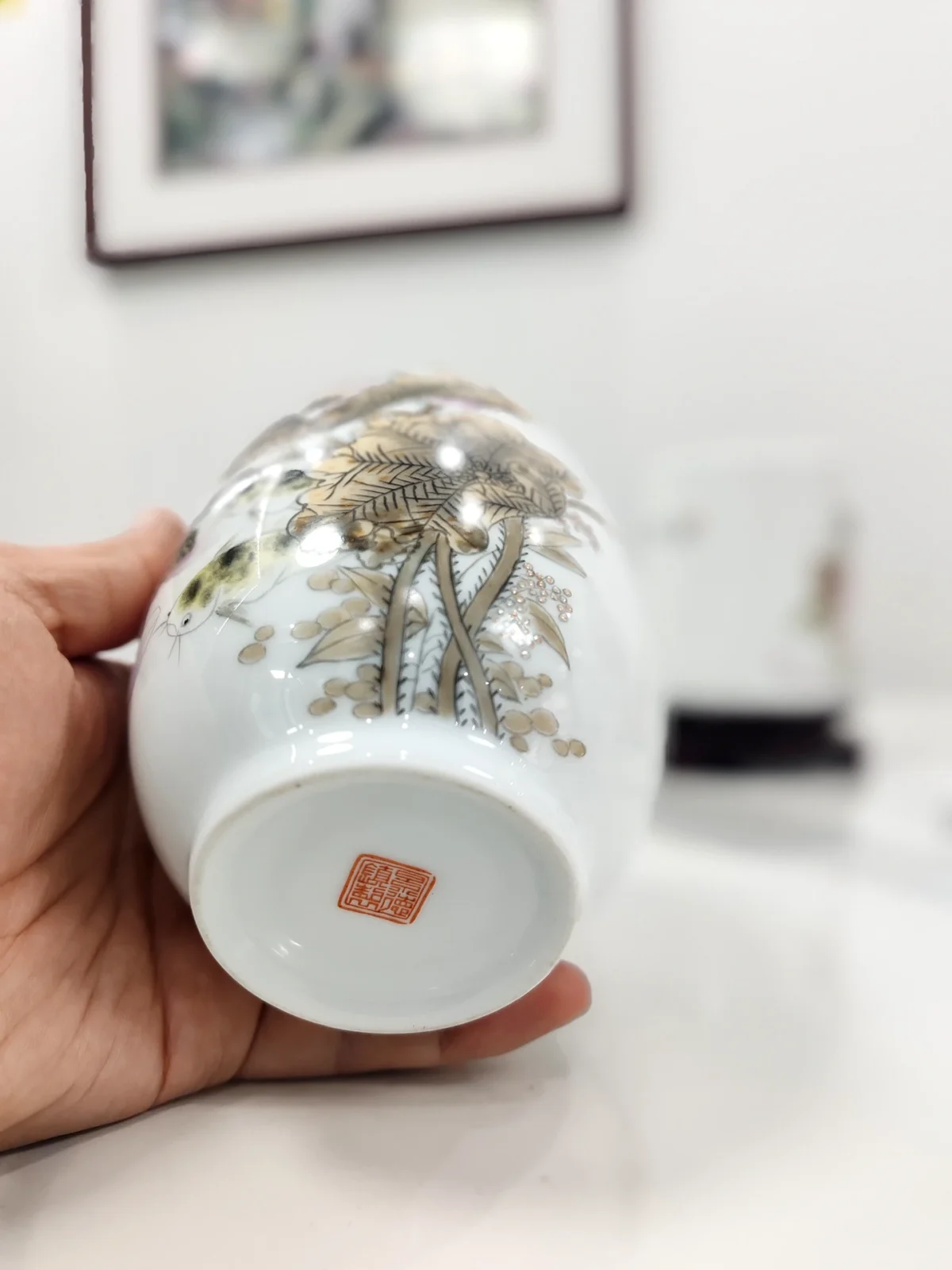 Dried Lotus porcelain calligraphy set - Nature's Meditation for Your Workspace