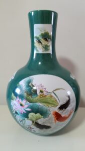 china porcelain anniversary gifts Green-Glazed Fish Constellation Vase