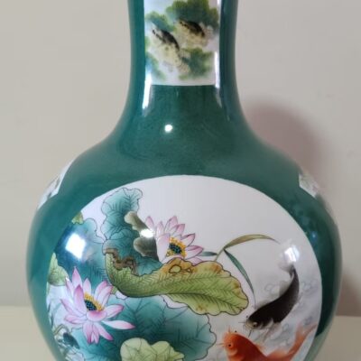 china porcelain anniversary gifts Green-Glazed Fish Constellation Vase