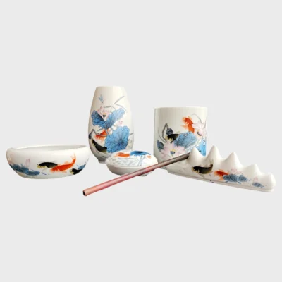 SF_wenju003 Lotus Pond Ceramic Calligraphy Set