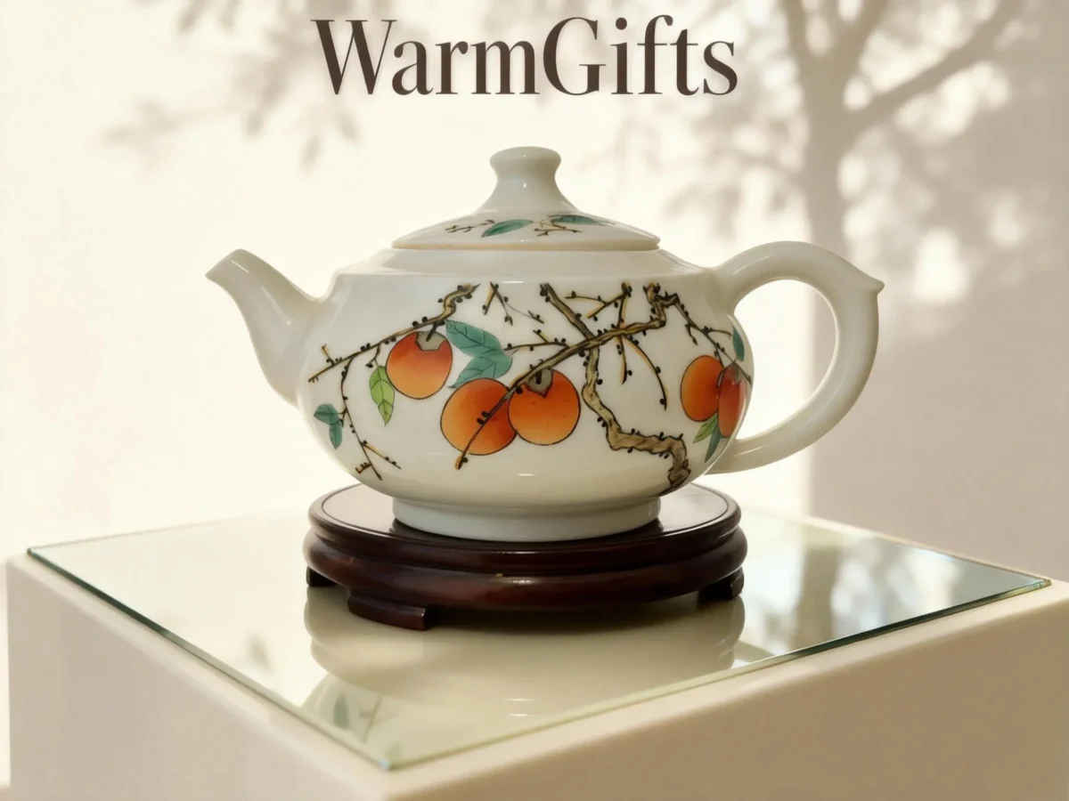 Chahu01 Persimmon Bliss Ceramic Teapot