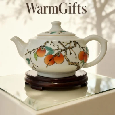 chahu01 Persimmon Bliss Ceramic Teapot