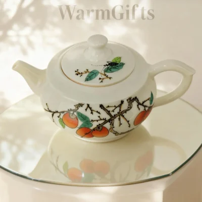 Chahu02 Persimmon Bliss Ceramic Teapot