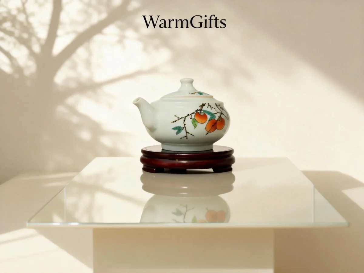 Chahu03 Persimmon Bliss Ceramic Teapot