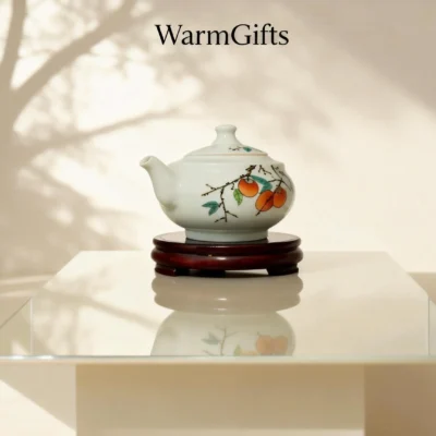 Chahu03 Persimmon Bliss Ceramic Teapot