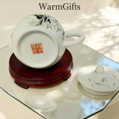 Chahu04 Black Ink Heron Lotus Design