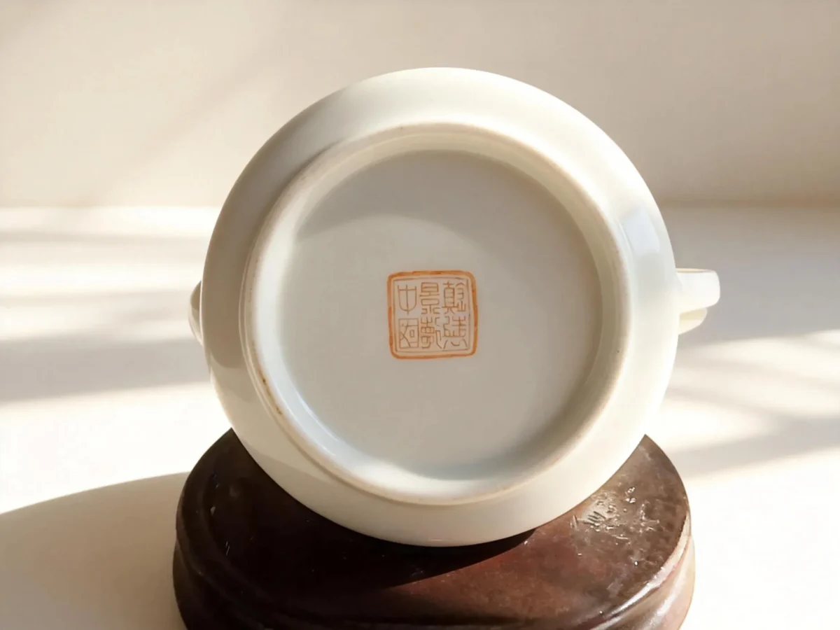 Chahu05 Playful River Shrimp & Crab White Glaze Teapot