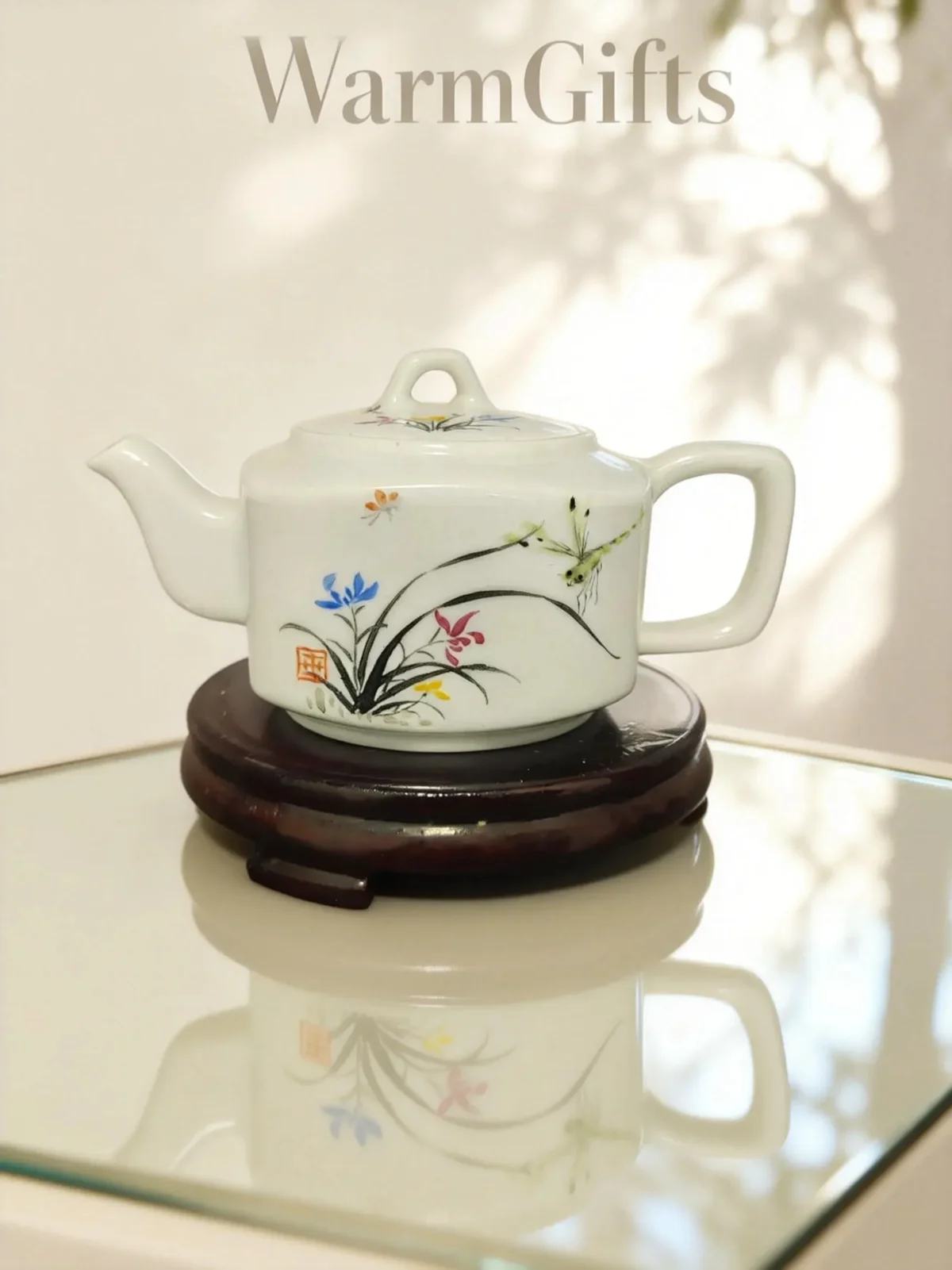 Orchid Ceramic Teapot  Hand-Painted