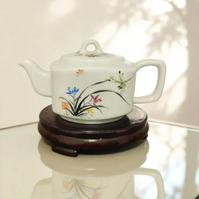Orchid Ceramic Teapot  Hand-Painted