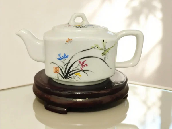 Orchid Ceramic Teapot  Hand-Painted
