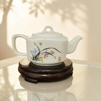 Orchid Ceramic Teapot  Hand-Painted