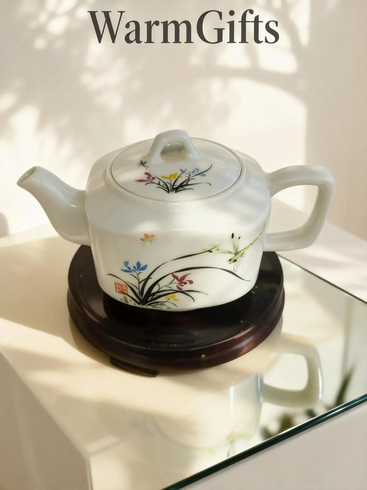 Orchid Ceramic Teapot  Hand-Painted