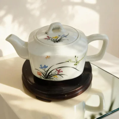 Orchid Ceramic Teapot  Hand-Painted
