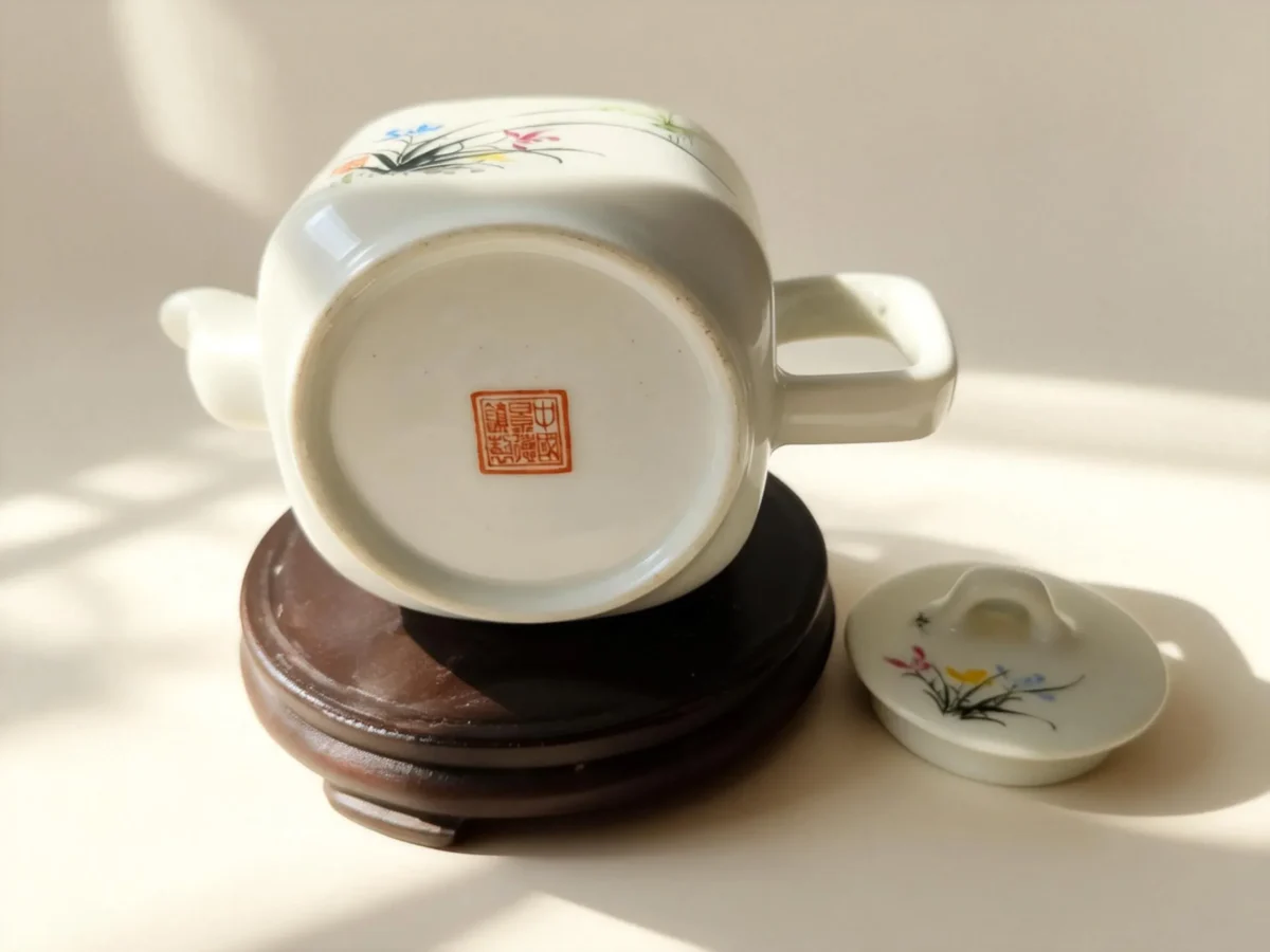 Orchid Ceramic Teapot  Hand-Painted